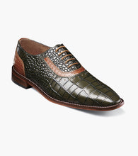 Load image into Gallery viewer, Stacy Adams RICCARDI Olive Multi Plain Toe Oxford WIDE WIDTH
