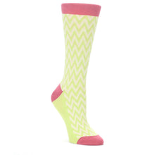 Load image into Gallery viewer, Green Cream Chevron Jacquard Women's Dress Socks
