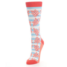Load image into Gallery viewer, Red Coral Blue Palm Branches Women's Dress Socks
