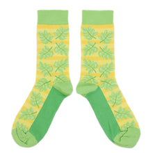 Load image into Gallery viewer, Yellow Green Palm Branches Women&#39;s Dress Socks
