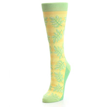 Load image into Gallery viewer, Yellow Green Palm Branches Women&#39;s Dress Socks
