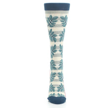 Load image into Gallery viewer, Dark Teal Cream Palm Branches Women's Dress Socks
