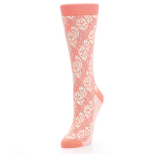 Load image into Gallery viewer, Coral Cream Leaf Pattern Women's Dress Socks
