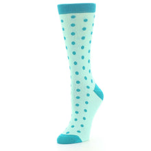 Load image into Gallery viewer, Mint Jade Polka Dot Women's Dress Socks
