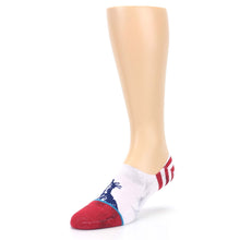 Load image into Gallery viewer, White Blue Red Lady Liberty Socks - Men&#39;s No Show Socks
