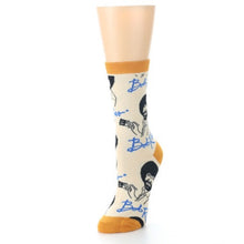Load image into Gallery viewer, Tan Gold Signature Bob Ross Socks - Women's Novelty Socks
