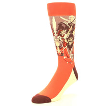 Load image into Gallery viewer, Red Pirate Socks - Men's Novelty Dress Socks
