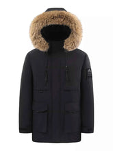 Load image into Gallery viewer, Men's Full Size Fur Hooded Winter Parka Coat Plus Size

