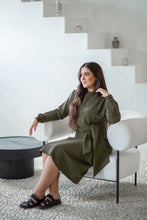 Load image into Gallery viewer, Olive Tie Waist Dress
