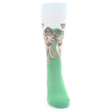 Load image into Gallery viewer, Brown Green Mooove Over Cow Socks - Men&#39;s Novelty Dress Socks
