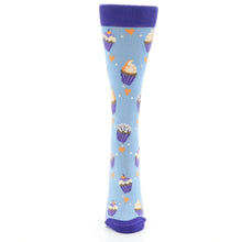 Load image into Gallery viewer, Light Blue Purple Cupcakes Women's Dress Socks
