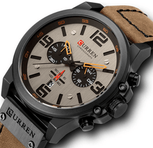 Load image into Gallery viewer, Retro  Waterproof Watch With Chronometers Steel Case And Leather Belts Unique Design Excellent Look Perfect Gift For Your Man
