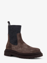 Load image into Gallery viewer, Brunello Cucinelli Women Suede Ankle Boots With Monili Detail
