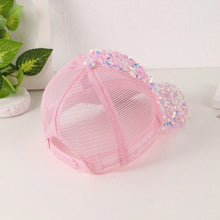 Load image into Gallery viewer, Sequin-Embroidered Mesh Baseball Cap with Sunshade – Breathable Trendy Hat
