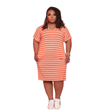 Load image into Gallery viewer, Striped Printed Dress Plus Size Women's Clothing

