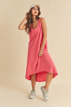 Load image into Gallery viewer, High-Low Hem Scoop Neck Midi Tank Dress For Women – Trendy, Versatile &amp; Comfortable for Any Occasion
