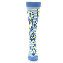 Load image into Gallery viewer, Blue Yellow Feather Socks - Women's Novelty Socks
