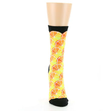 Load image into Gallery viewer, Orange Yellow Black Citrus Fruit Women's Dress Socks
