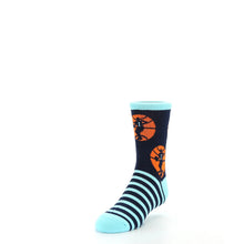 Load image into Gallery viewer, Orange Blue Stripes Basketball Socks - Kid's Novelty Socks
