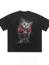 Load image into Gallery viewer, Men's Cat Graphic Vintage Wash T-Shirt
