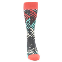 Load image into Gallery viewer, Teal Red Fading Squares Socks - Men's Dress Socks

