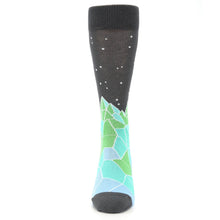 Load image into Gallery viewer, Green Blue Mountain Socks - Men's Dress Socks

