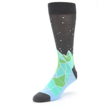 Load image into Gallery viewer, Green Blue Mountain Socks - Men's Dress Socks
