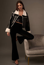 Load image into Gallery viewer, Solid High Waist Fitted Flared Corduroy Pants: BLACK
