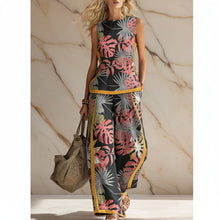 Load image into Gallery viewer, Printed Retro Sleeveless Top &amp; Wide-Leg Pants Set | 12 Prints S–5XL
