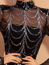 Load image into Gallery viewer, Sequins Women Maxi Dresses Long Sleeve Female Party Dresses
