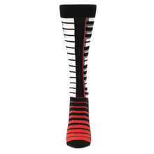 Load image into Gallery viewer, Black White Piano Keys Music - USA Made - Women's Novelty Socks
