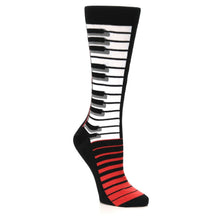 Load image into Gallery viewer, Black White Piano Keys Music - USA Made - Women's Novelty Socks
