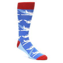 Load image into Gallery viewer, Blue Land the Plane  - USA Made - Men's Dress Socks
