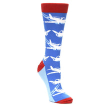 Load image into Gallery viewer, Blue Land the Plane - USA Made - Women's Novelty Socks
