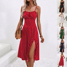 Load image into Gallery viewer, 🌸 Women's Polka Dot Suspender Maxi Dress – Summer Elegance with a Flirty Twist
