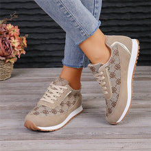 Load image into Gallery viewer, Floral Print Lace-Up Sneakers – Comfortable Canvas Shoes
