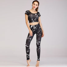 Load image into Gallery viewer, Printed navel short-sleeved quick-drying dance dress
