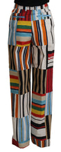 Load image into Gallery viewer, Dolce &amp; Gabbana Multicolor Striped High Waist Cotton Pants
