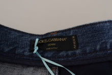 Load image into Gallery viewer, Dolce &amp; Gabbana Blue Jeans Jacquard Majolica High Waist Pants
