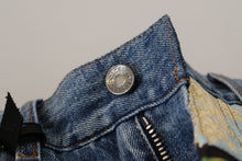 Load image into Gallery viewer, Dolce &amp; Gabbana Blue Jeans Jacquard Majolica High Waist Pants
