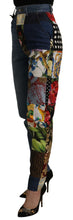 Load image into Gallery viewer, Dolce &amp; Gabbana Blue Jeans Jacquard Majolica High Waist Pants
