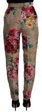 Load image into Gallery viewer, Dolce &amp; Gabbana Beige Floral Dress Formal High Waist Pants
