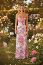 Load image into Gallery viewer, Printed Sleeveless Strap Bodycon Maxi Dress | High Waist

