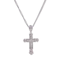 Load image into Gallery viewer, Iced Out Cross Necklace for Men - Sparkling Iced Out Men's Cross Pendant
