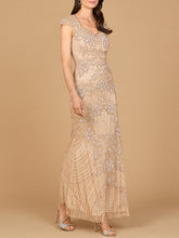 Load image into Gallery viewer, lara 28863 - Beaded Cap Sleeve Gown
