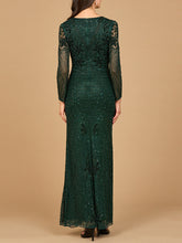 Load image into Gallery viewer, Long Sleeve Beaded Gown
