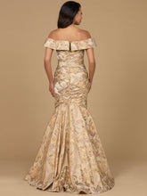 Load image into Gallery viewer, Off Shoulder Brocade Mermaid Gown
