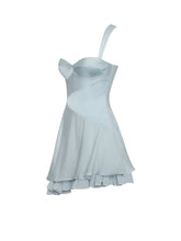 Load image into Gallery viewer, Yaffa Baby Blue Asymmetrical Mini Dress

