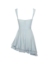 Load image into Gallery viewer, Yaffa Baby Blue Asymmetrical Mini Dress
