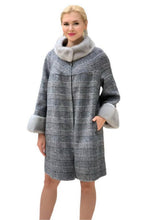 Load image into Gallery viewer, Genuine Scandinavian Mink Fur Rabbit Fur Lined Collar Virgin Wool Coat
